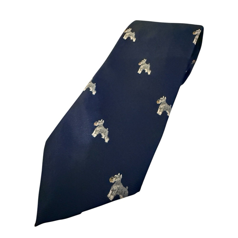 Vintage Chippmunk Creations Classic Tie Schnauzer Dog‎ Navy